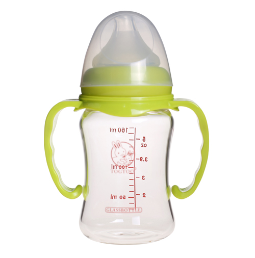 淘氣兔寬口徑玻璃奶瓶160ml綠色