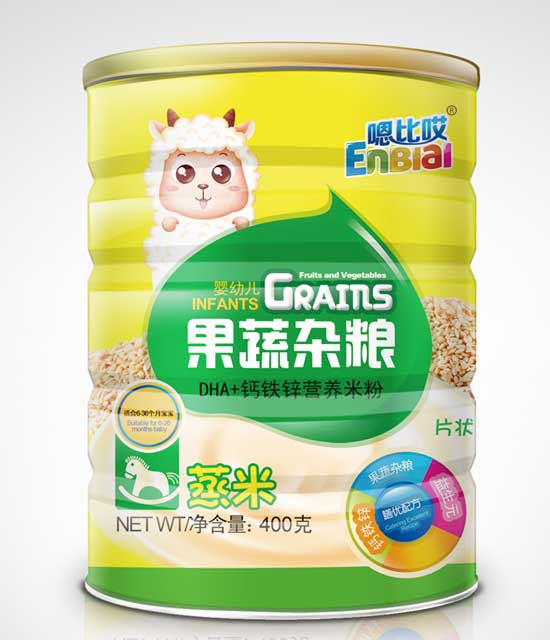  嗯比哎果蔬雜糧DHA+鈣鐵鋅營(yíng)養(yǎng)米粉