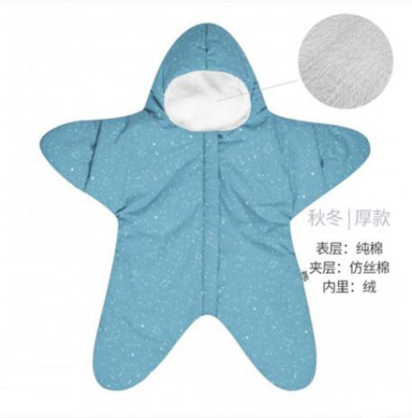 西班牙baby bites 嬰兒小海星睡袋 藍(lán)綠色秋冬厚款.jpg