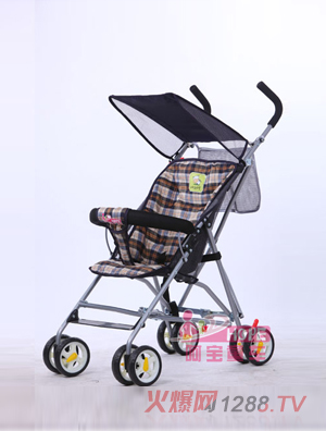 呵寶HP-300冬夏兩用型藍(lán)格格手推車