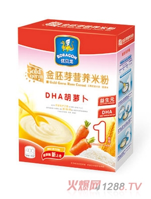 優(yōu)貝龍嬰幼兒DHA胡蘿卜金胚芽營養(yǎng)米粉