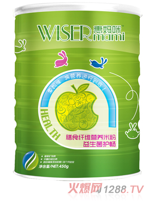 惠媽咪益生菌護(hù)腸膳食纖維營養(yǎng)米粉450g0段