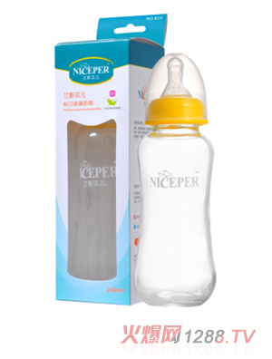 蘭斯貝兒標(biāo)口玻璃奶瓶240ml