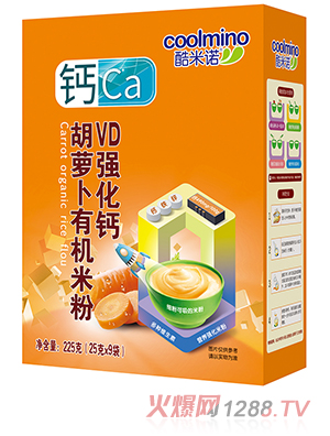 酷米諾VD強(qiáng)化鈣胡蘿卜有機(jī)米粉225克
