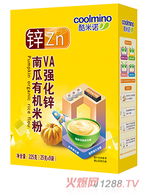 酷米諾VA強(qiáng)化鋅南瓜有機(jī)米粉225克