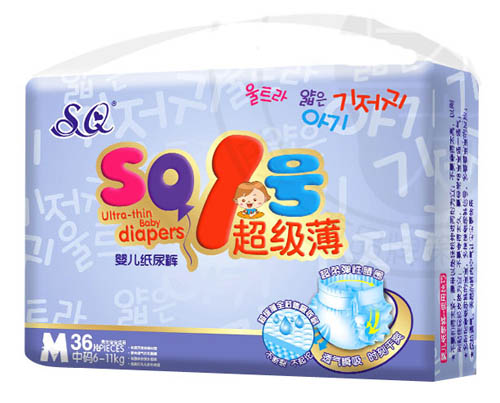  SQ1號(hào)超級(jí)薄嬰兒紙尿褲M(mǎn)碼36片