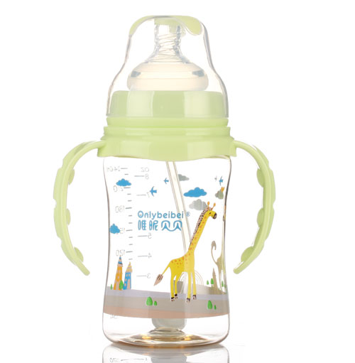  唯昵貝貝寬口PPSU奶瓶240ml綠色